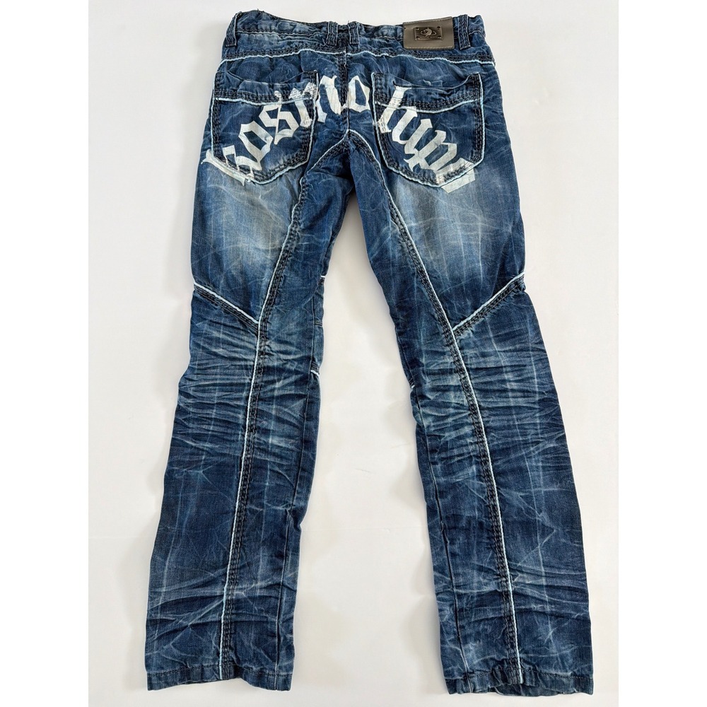 Kosmo Lupo K&M Jeans Mens 32 Y2K Acid Wash Vintage Style Blue Denim Streetwear
